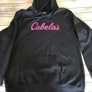 Cabela's Black Hoodie with Pink Logo